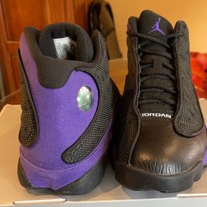 Jordan 13s black and purple